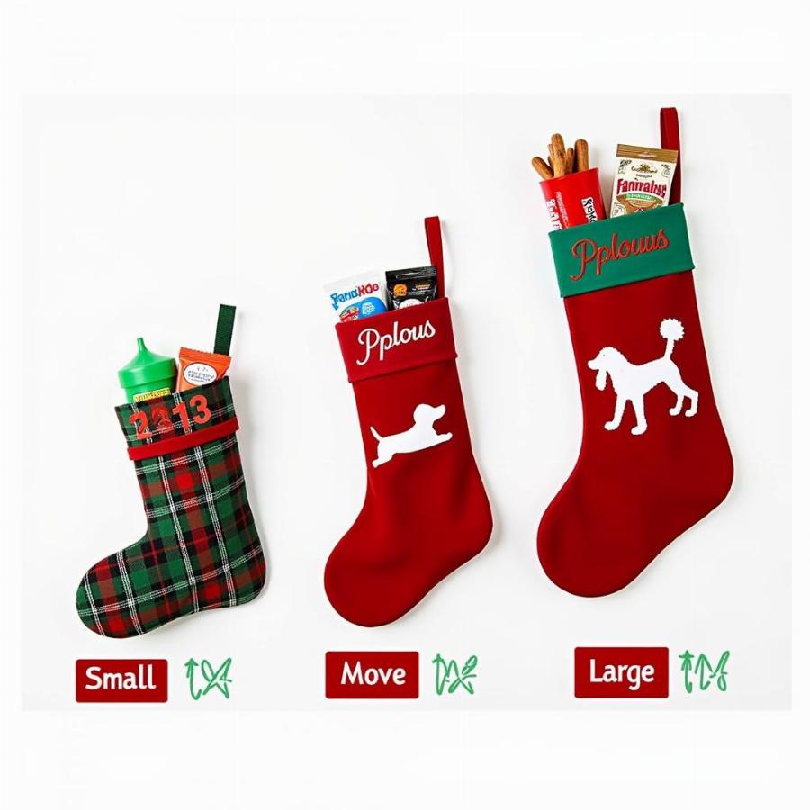 Christmas Dog Stockings Size Comparison