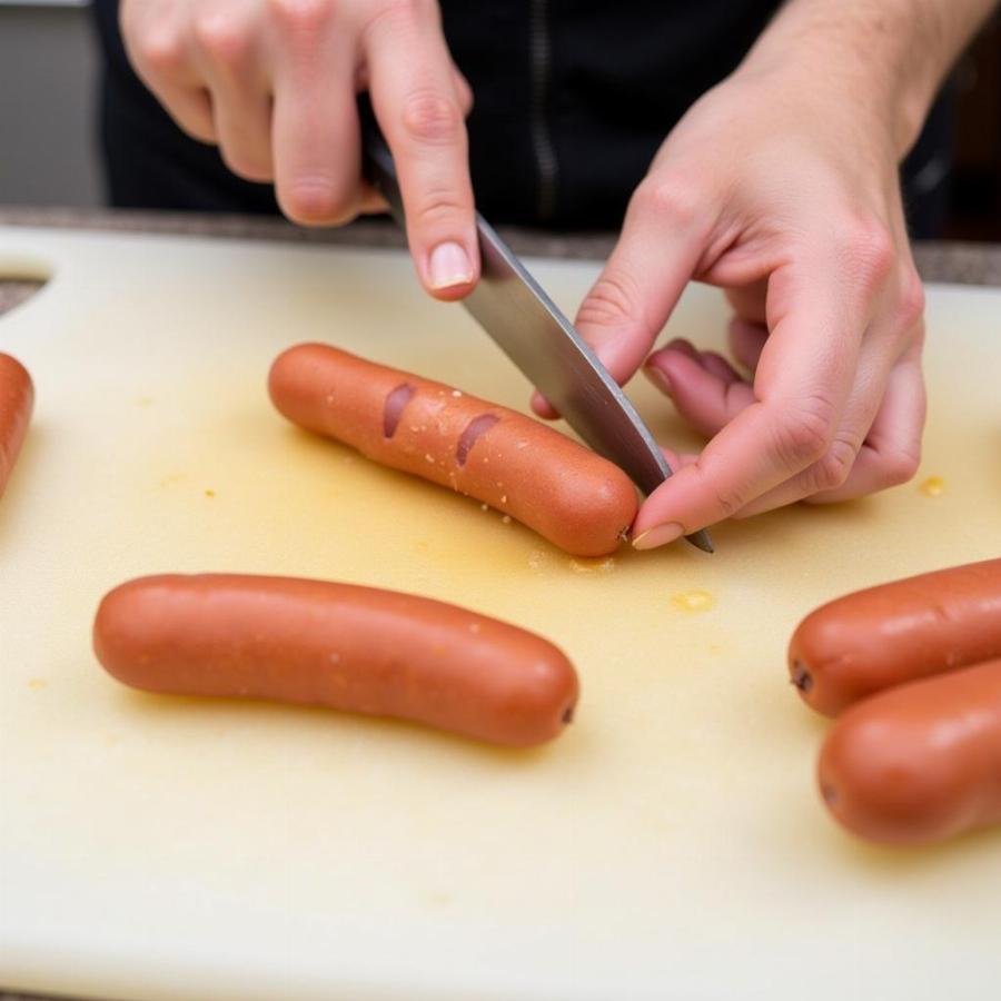 Chuẩn bị hot dog cho chó