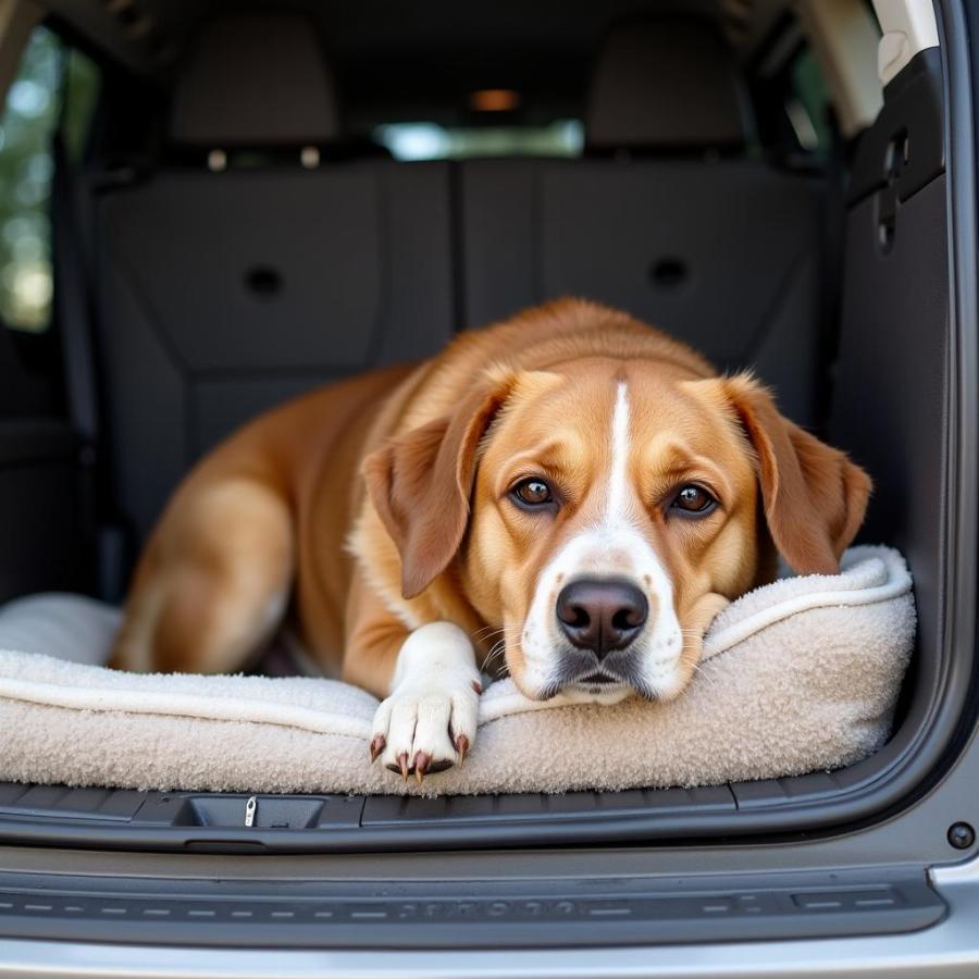 A comfortable crate for a senior dog