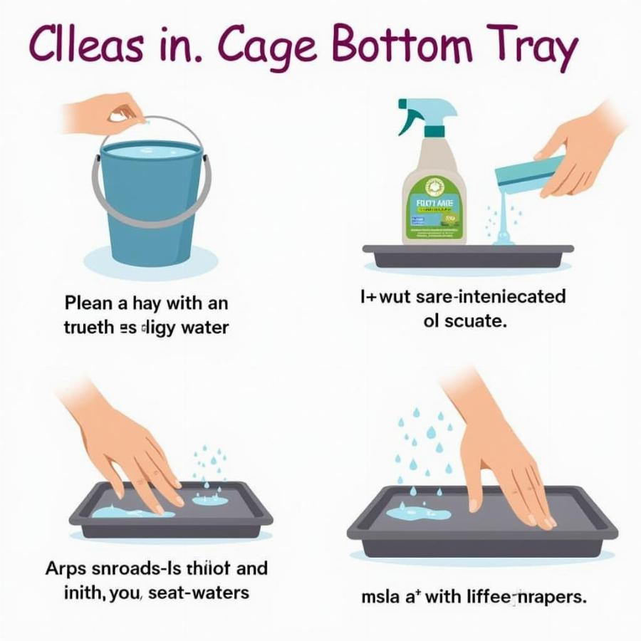 Cleaning a Dog Cage Bottom Tray: Soap, Water, and Disinfectant