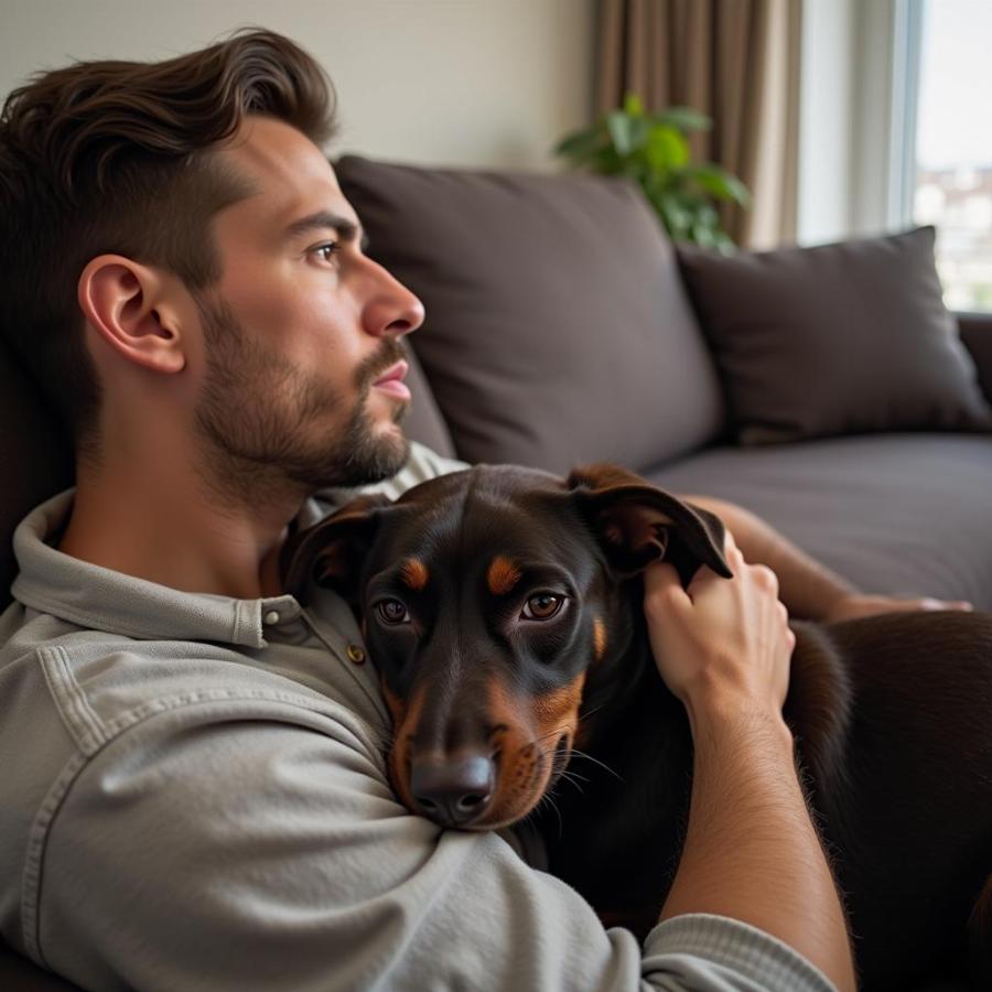 Clingy Dog Seeking Comfort