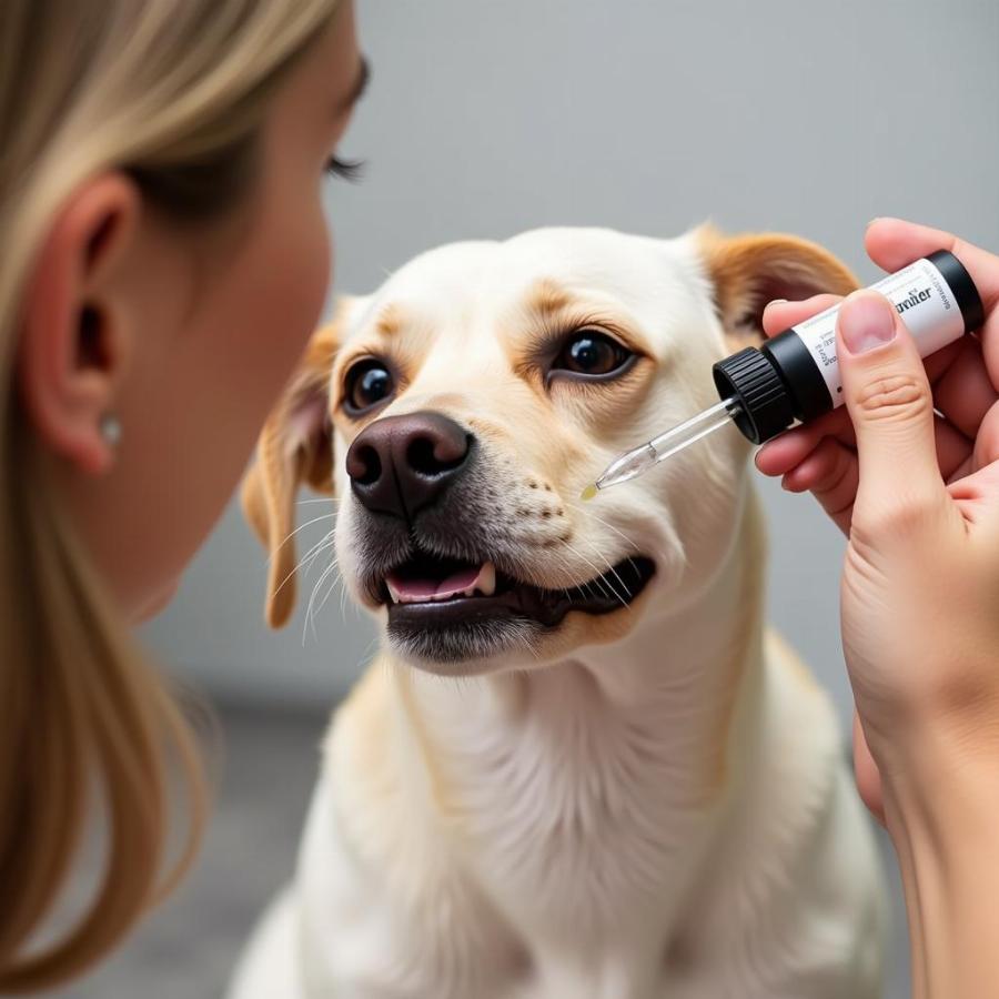 Colloidal Silver Being Administered to a Dog