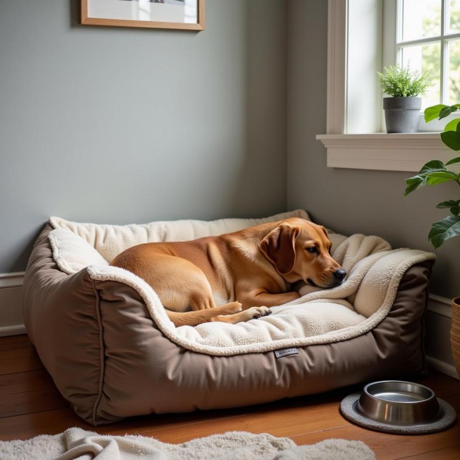 Cozy Dog Bed in Quiet Corner