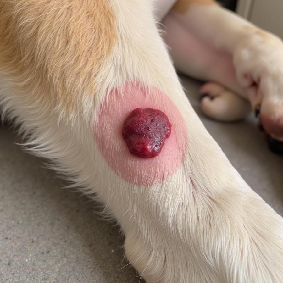 Cutaneous Plasma Cell Tumor on a Dog's Leg