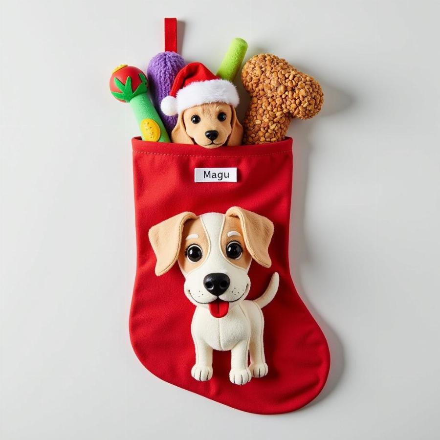 DIY Dog Christmas Stocking with Treats and Toys