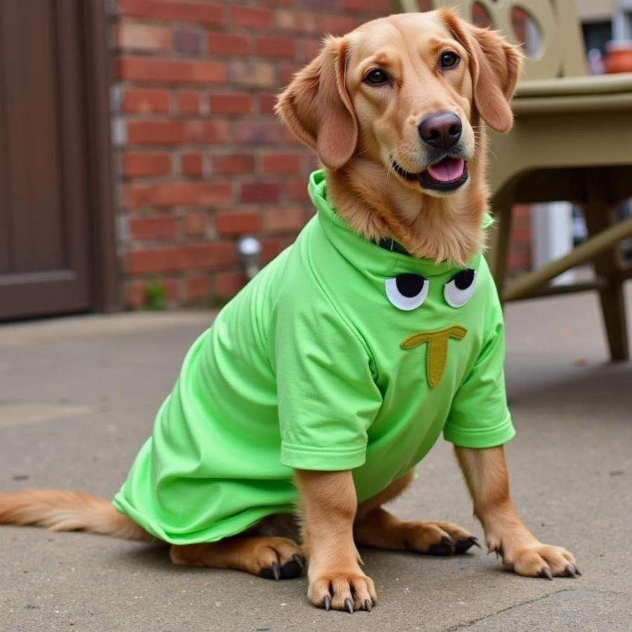 DIY Slimer Costume Made from a Green T-shirt