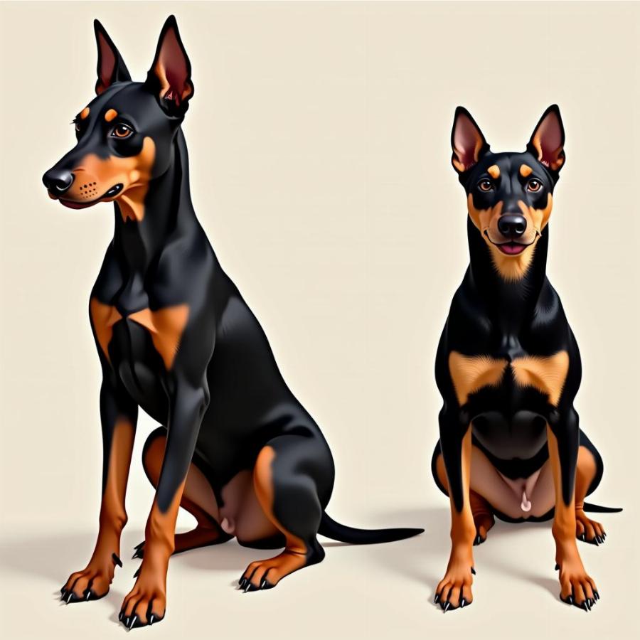 Doberman Pinscher and Manchester Terrier: Diverse Black and Brown Coats