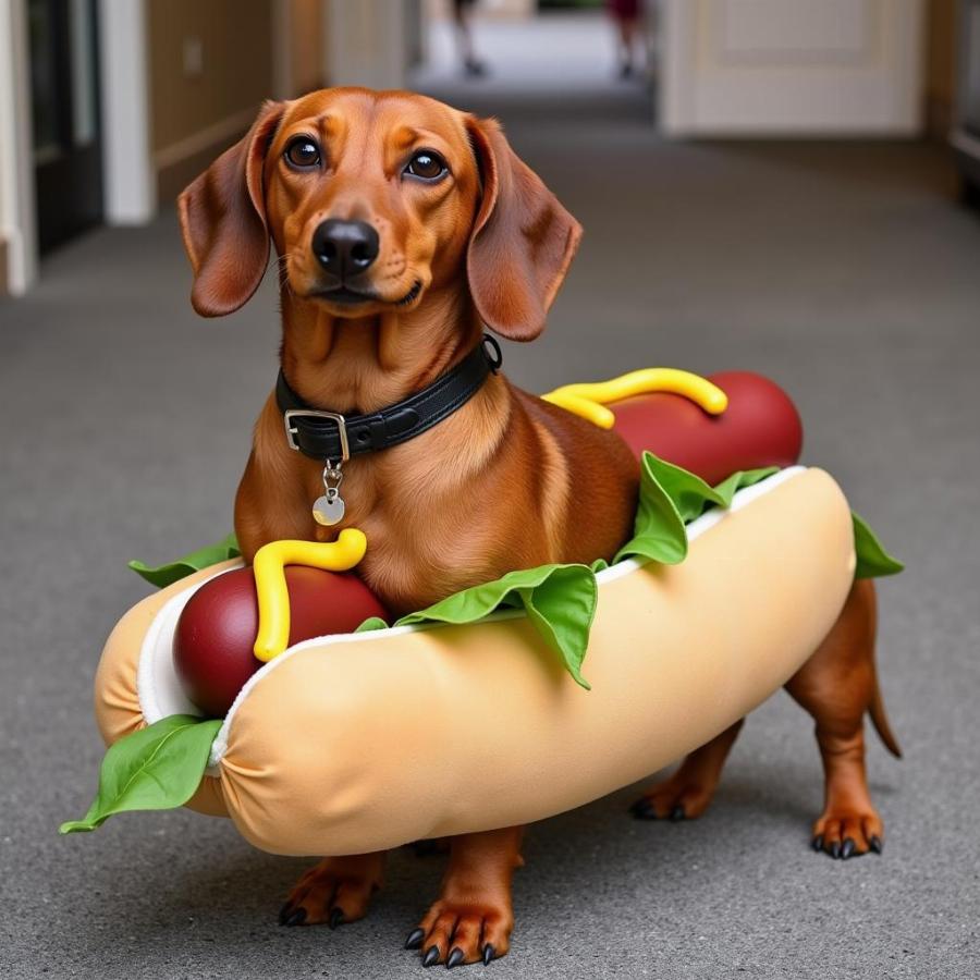 Dog and Owner as Hotdog and Bun