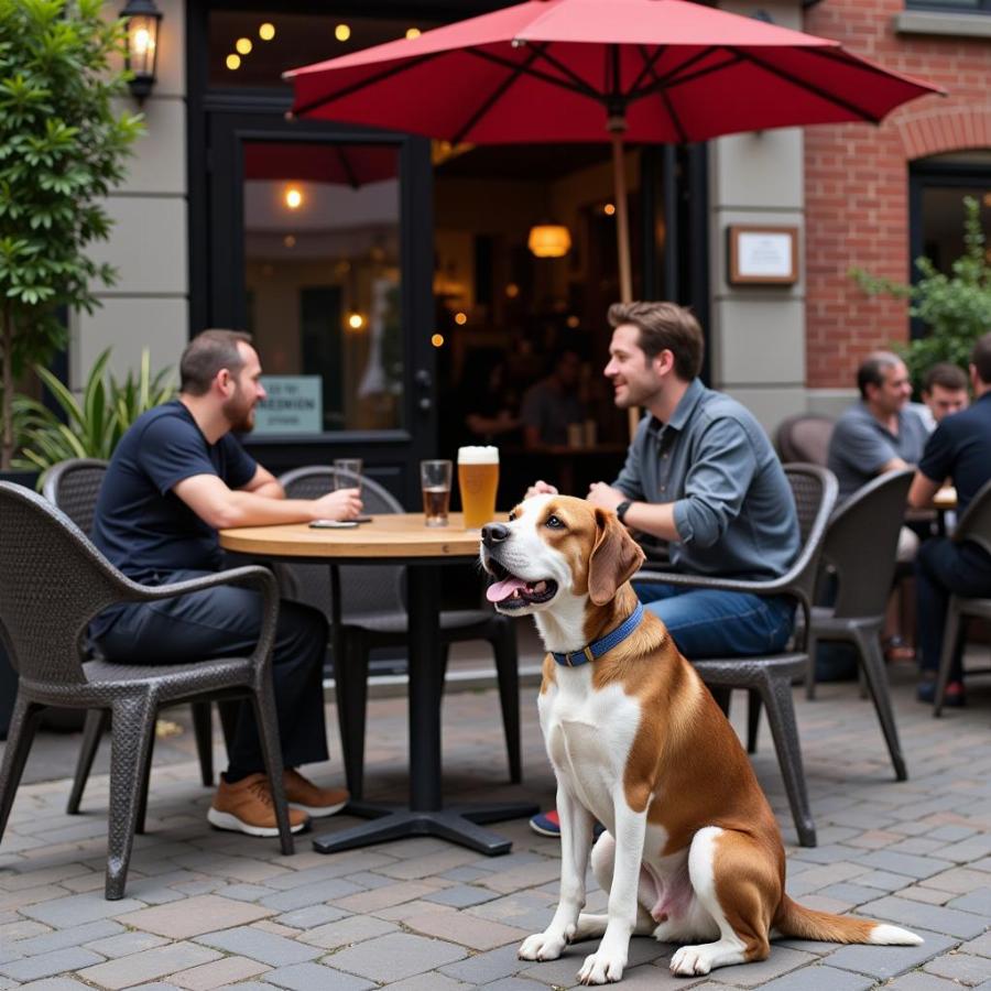 Dog at Brewery with Owner