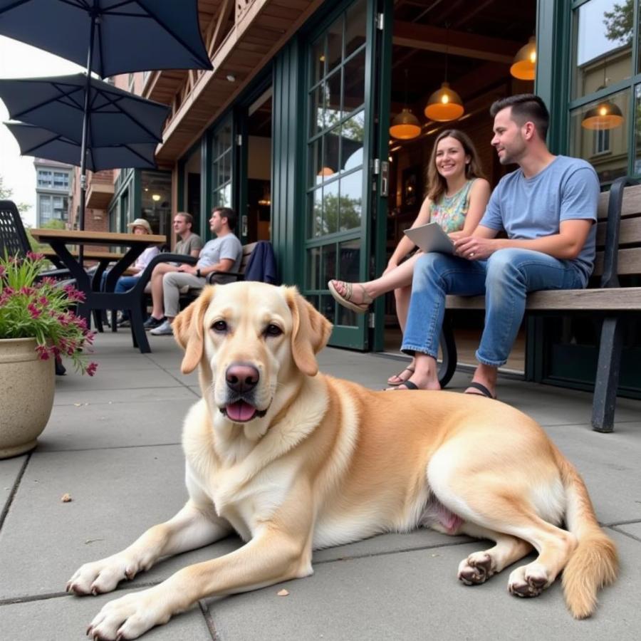 Dog at a Columbus Ohio brewery