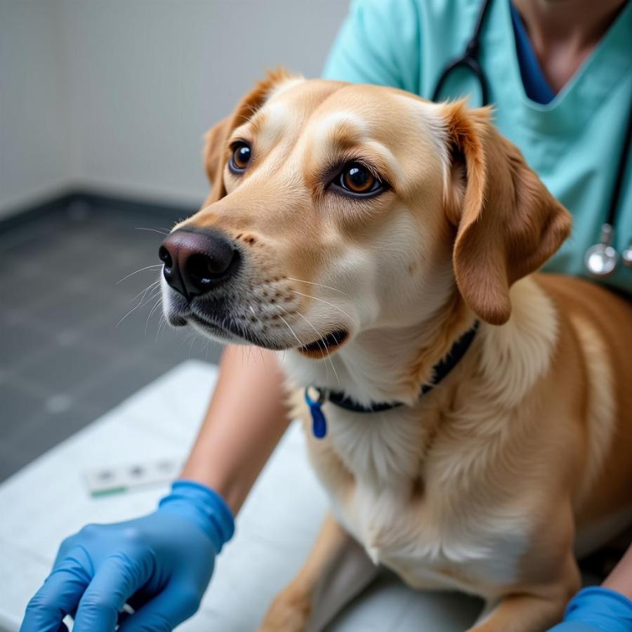 Dog Receiving Veterinary Care After Xylitol Ingestion