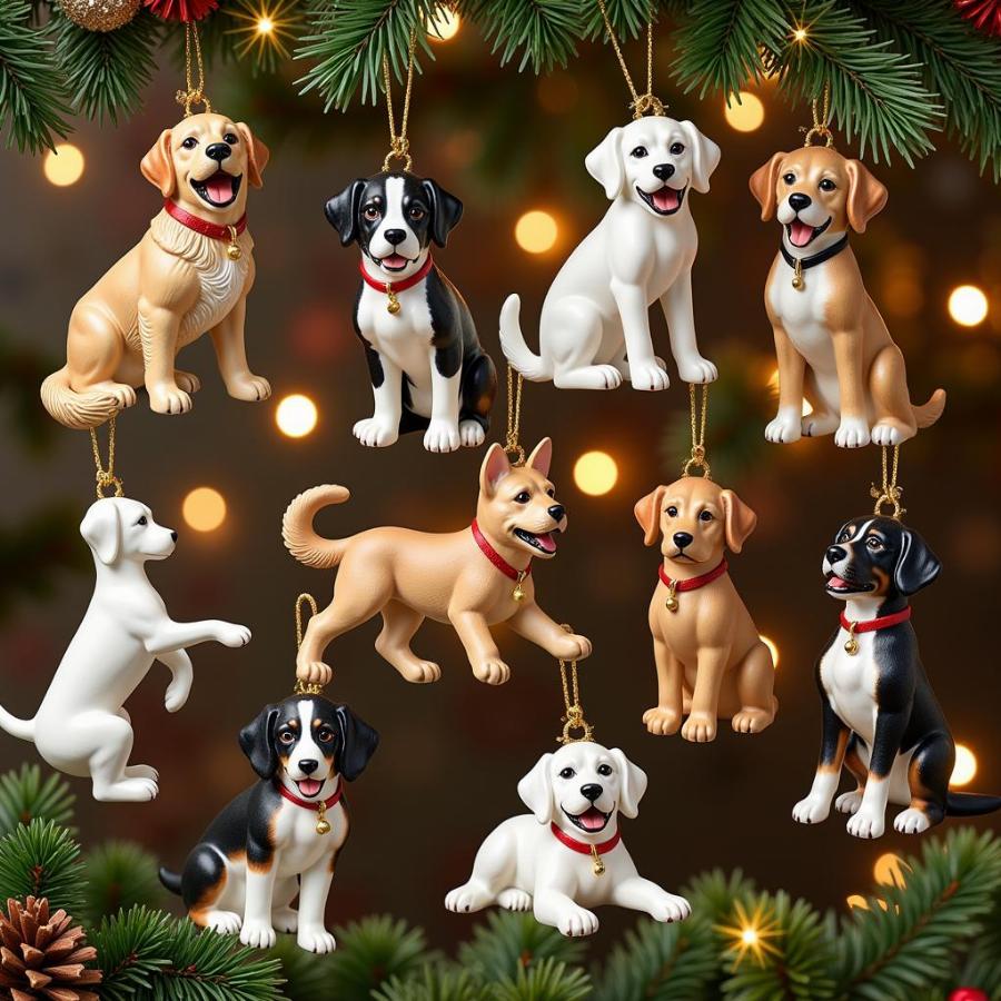 Variety of Dog Breed Christmas Ornaments