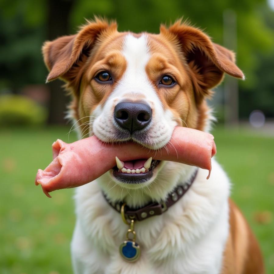 Dog Chewing Pig Ear