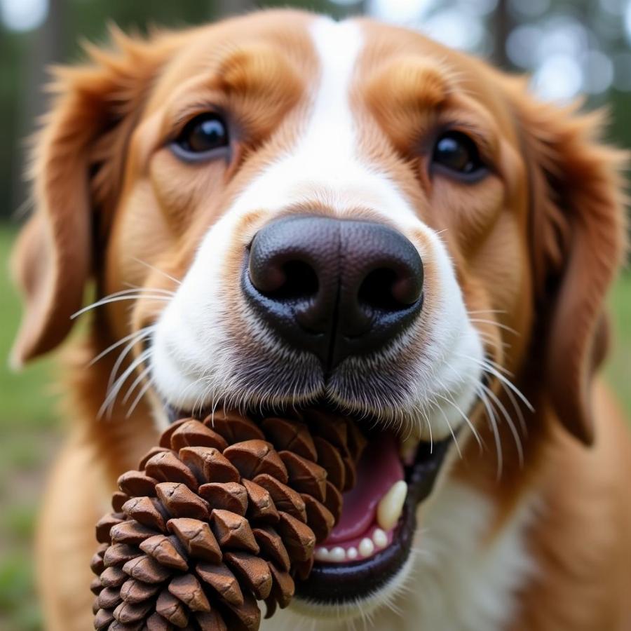 Dog Chewing Pine Cone - Potential Dangers