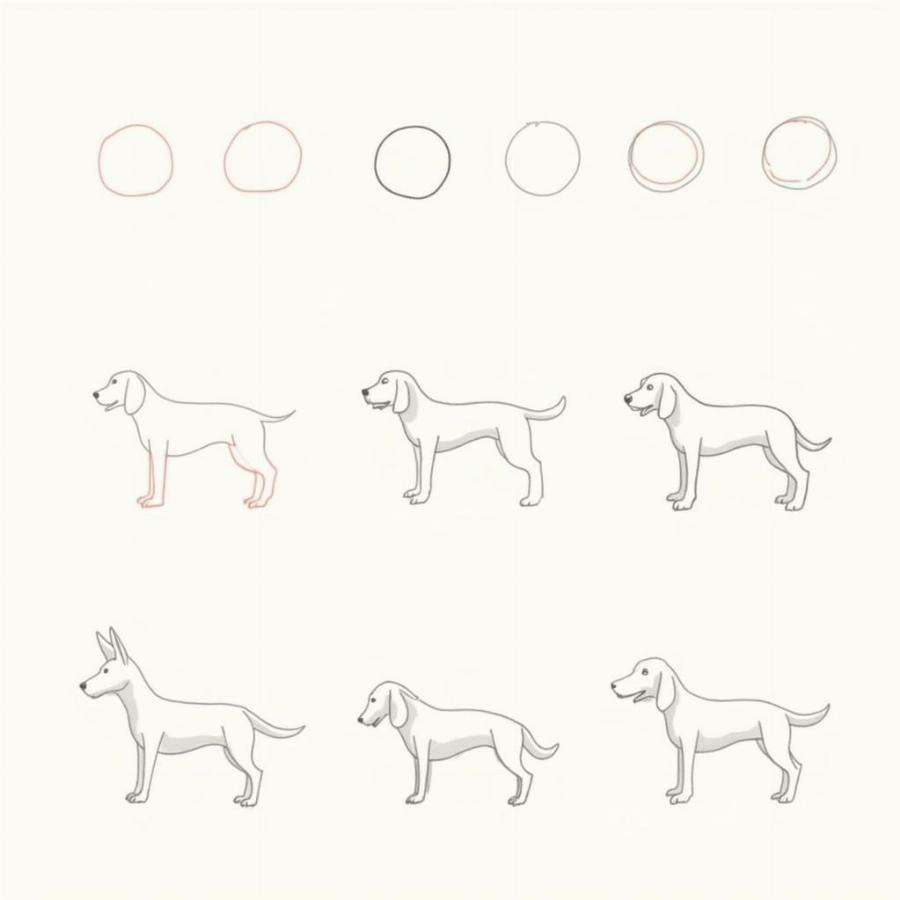 Dog Drawing Using Basic Shapes