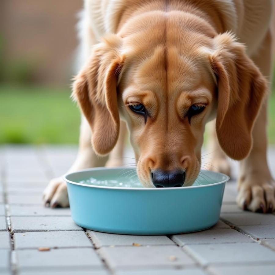 Dog Drinking Fresh Water