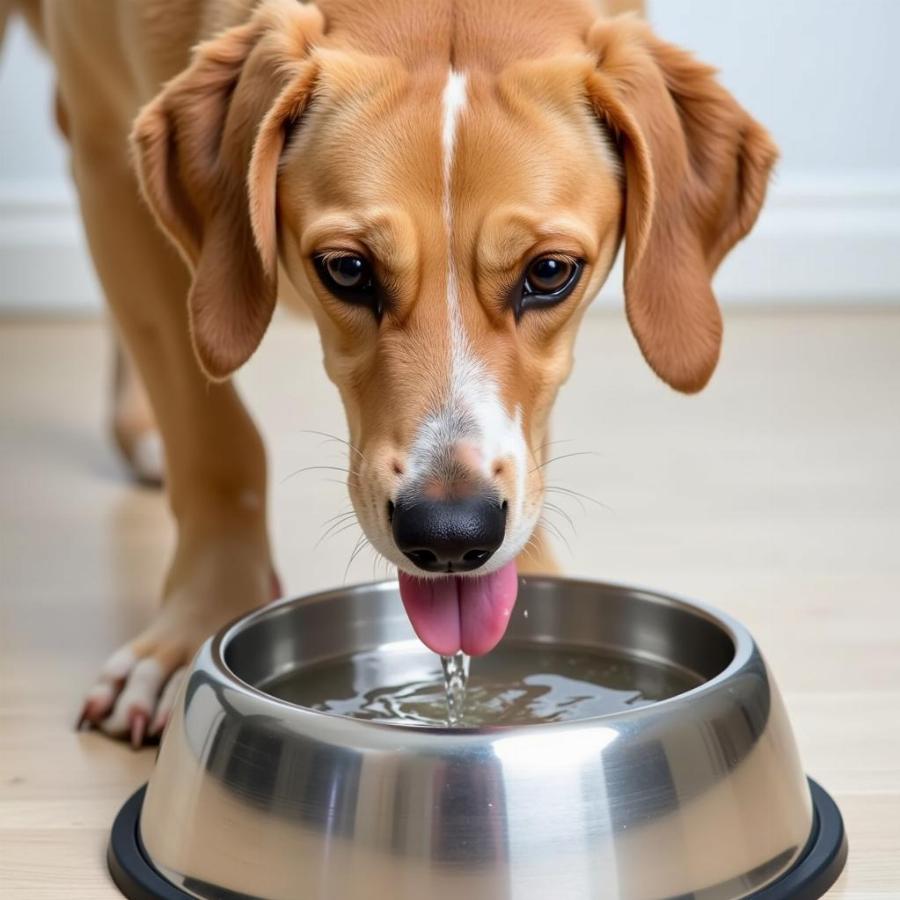 Dog Drinking Fresh Water