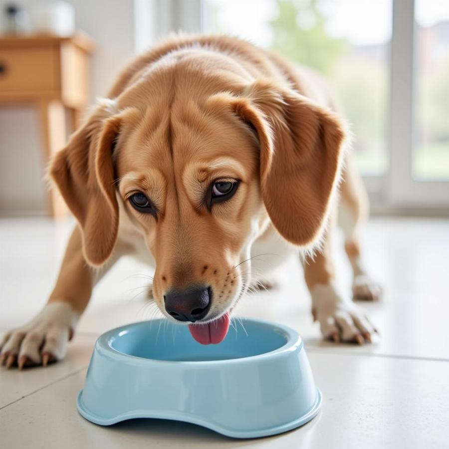 Dog drinking water from a bowl: Maintaining proper hydration