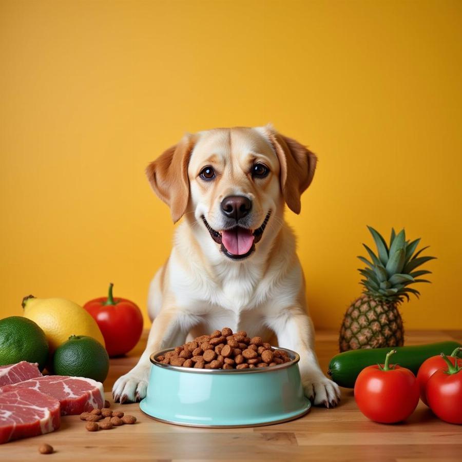 Dog Enjoying a Healthy Meal