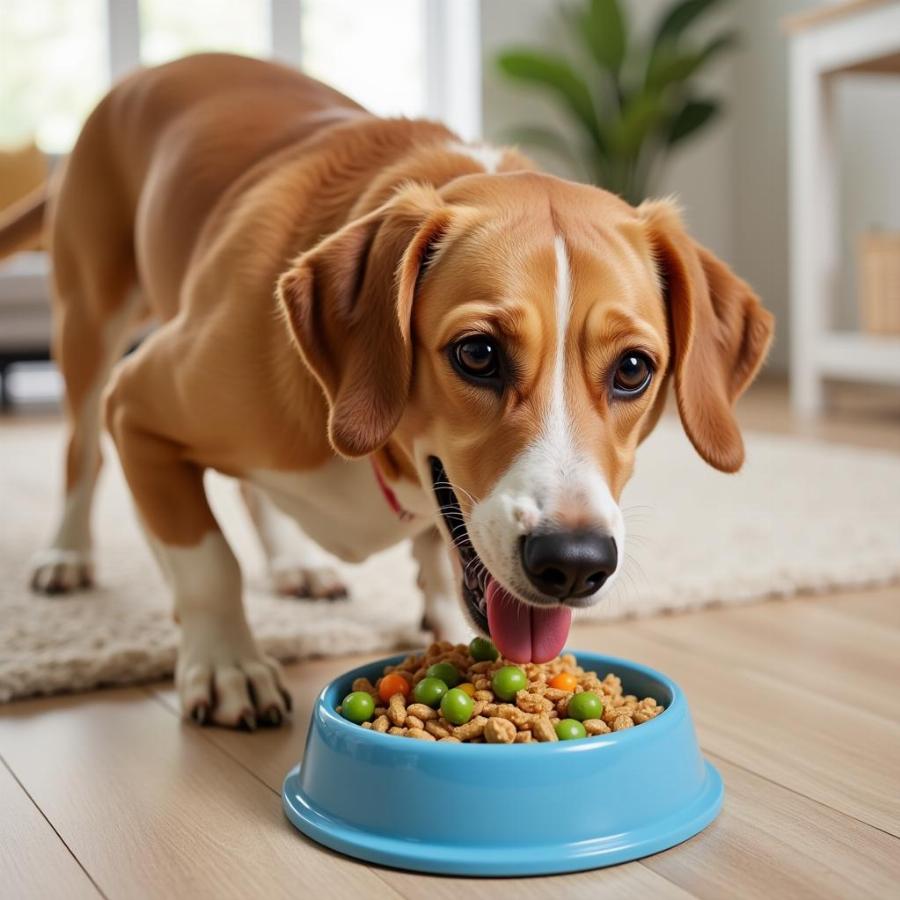 Dog Eating Healthy Food