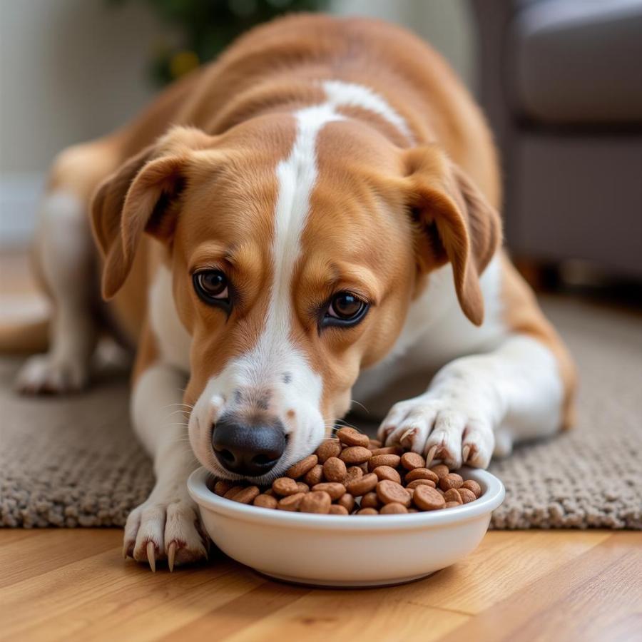 Dog Enjoying a Healthy Meal