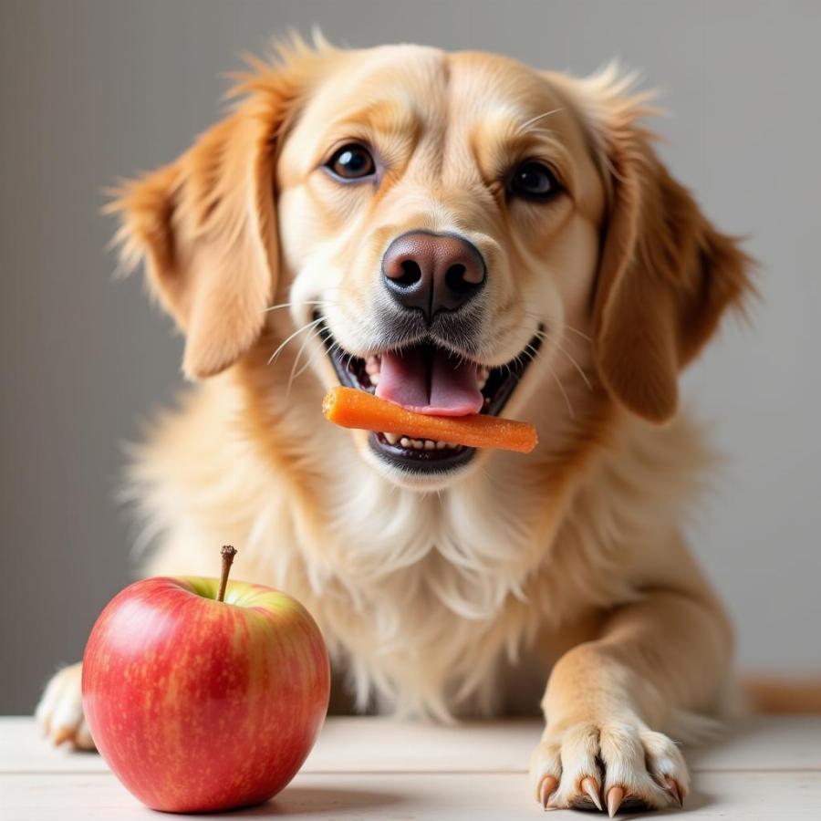 Dog Eating Healthy Treat