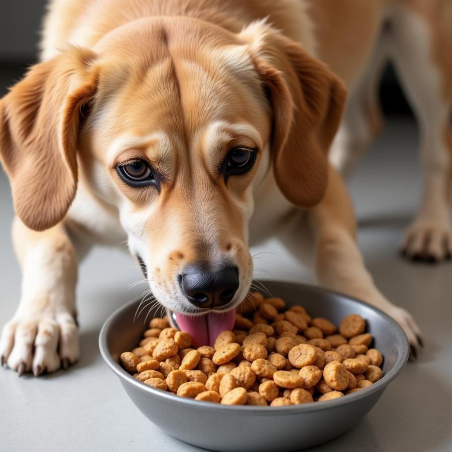 Dog Eating High Calorie Meal