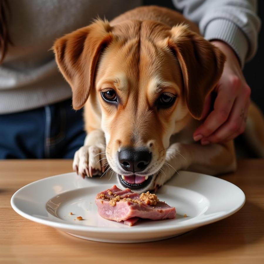 Dog Safely Enjoying Lean Pork