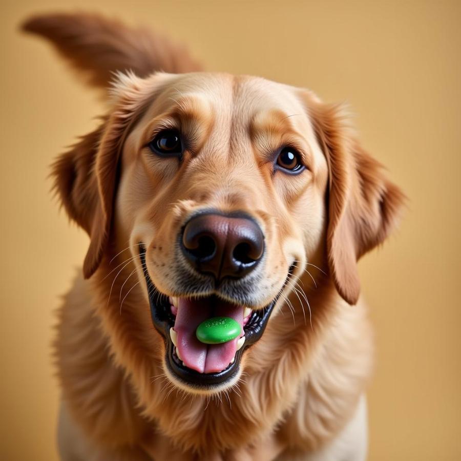 Dog Enjoying a Minties Treat