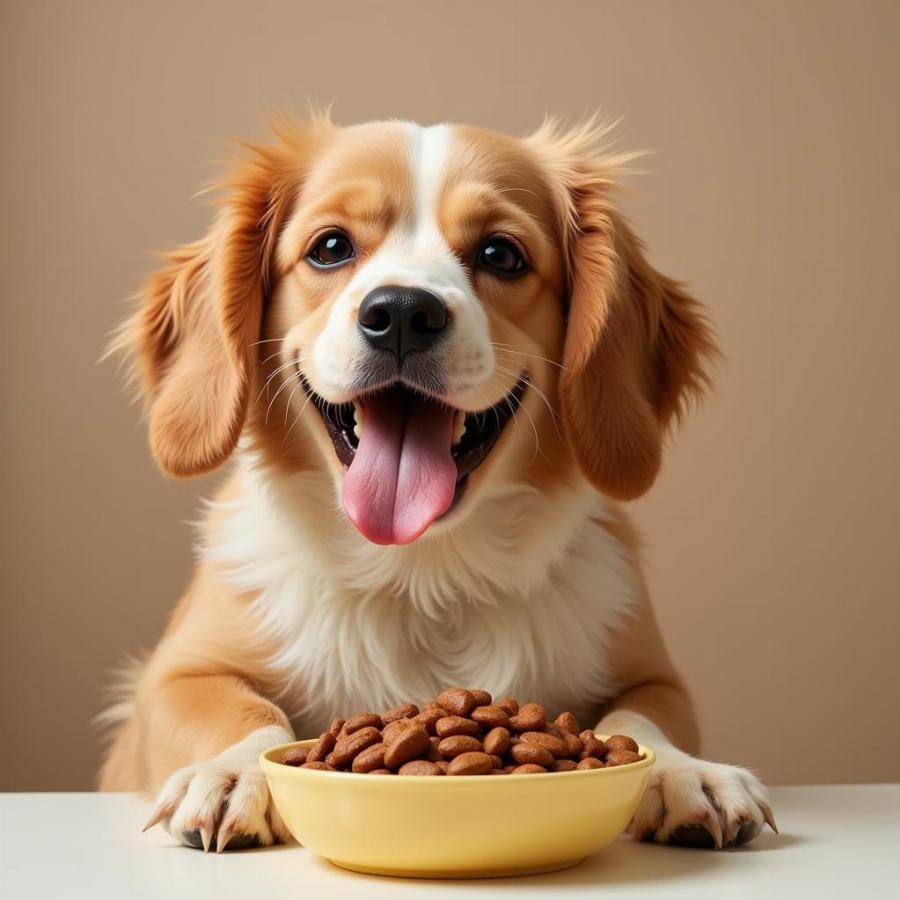 Dog Eating Pedigree High Protein Food