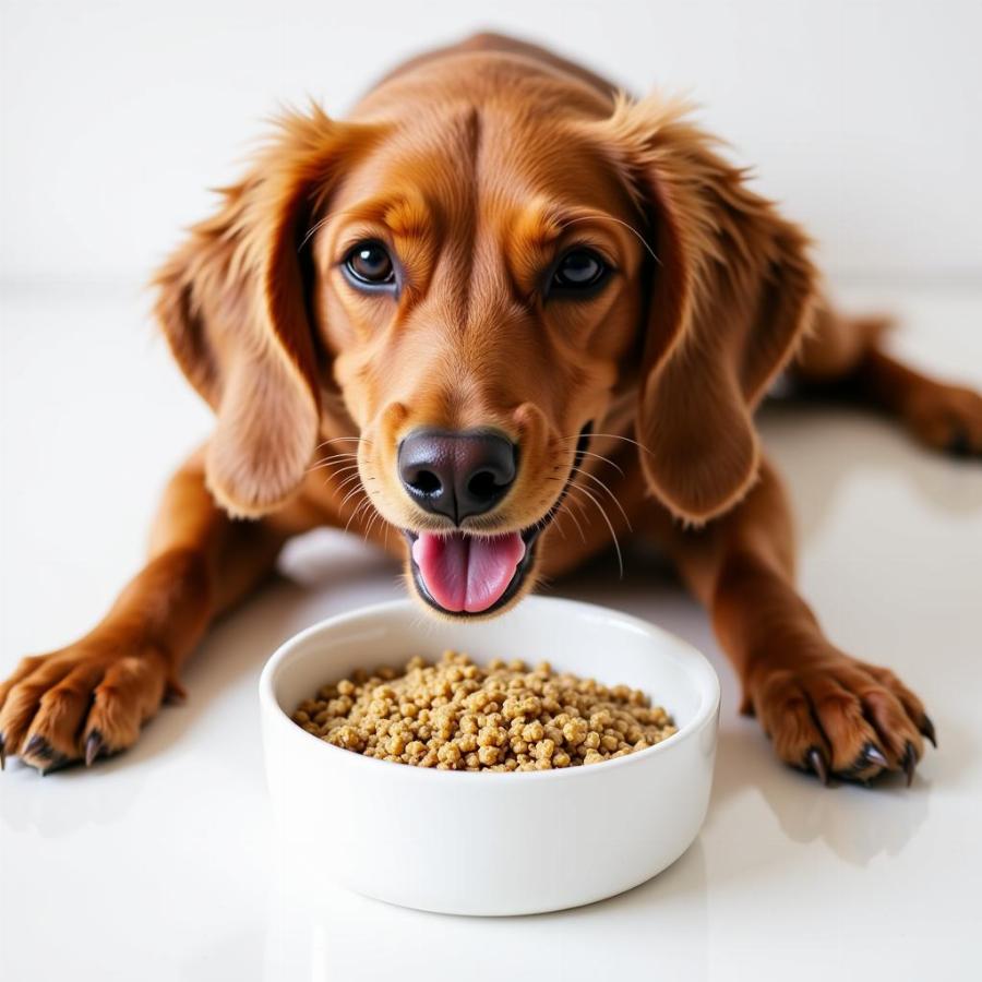 Dog Enjoying Quinoa