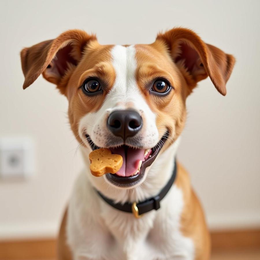 Dog Enjoying a Homemade Treat