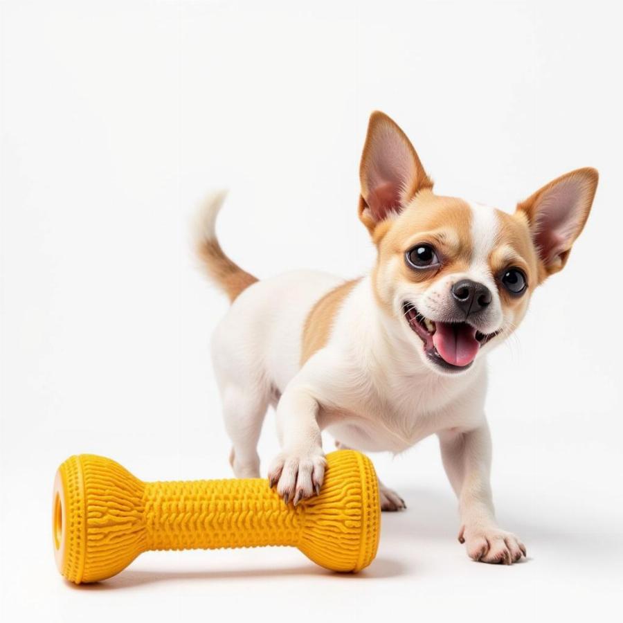 Dog Enjoying a Safe Chew Toy