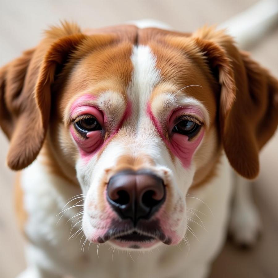 Dog with Allergic Reaction Symptoms after Vaccination