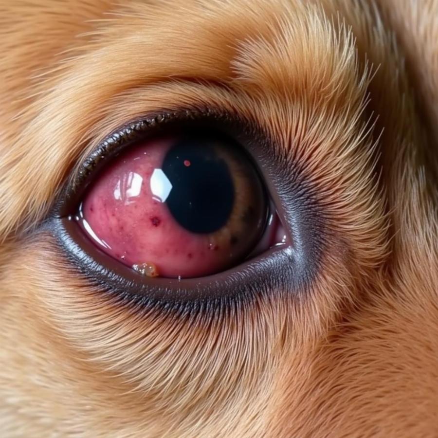 Dog Eye with Conjunctivitis: Redness and Swelling