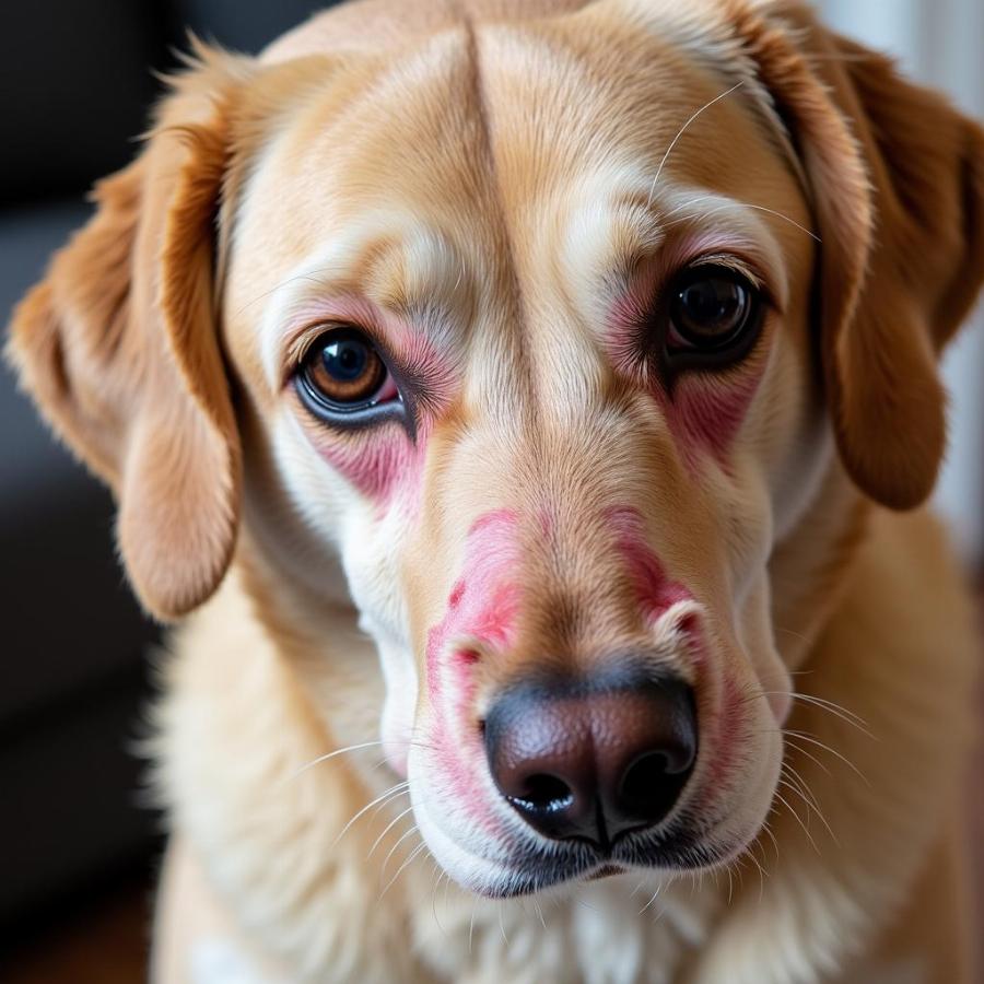 Dog with Facial Swelling from Insect Bite