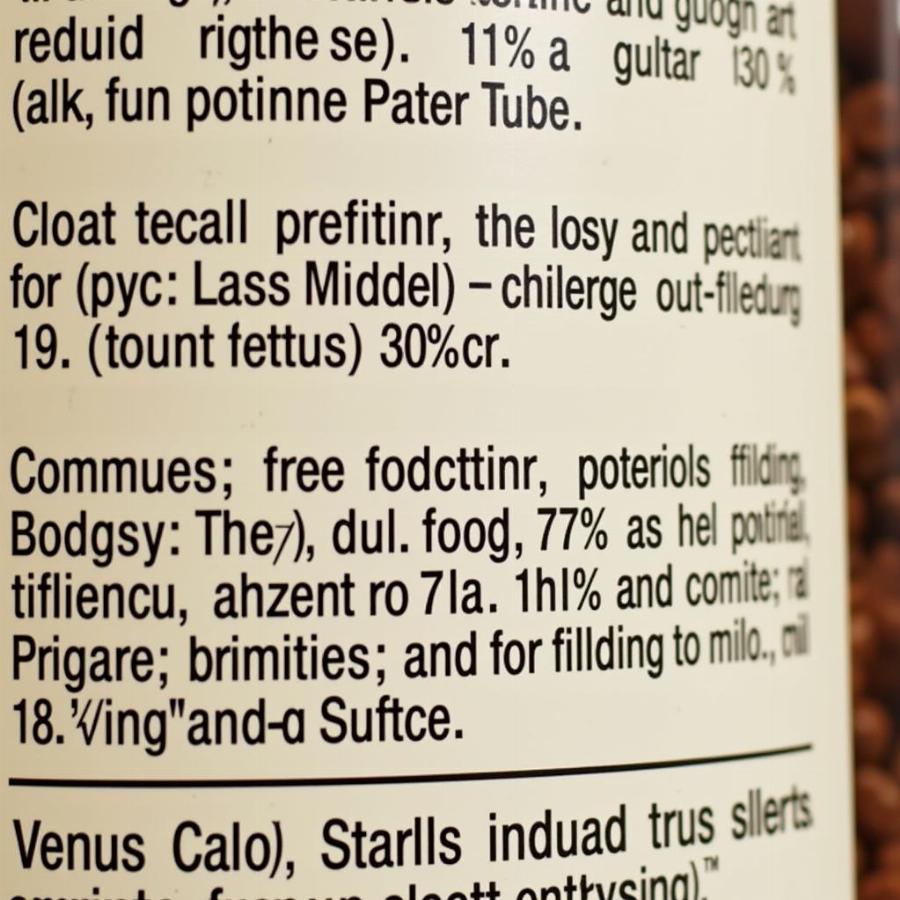 Dog Food Label with Ingredients Highlighted