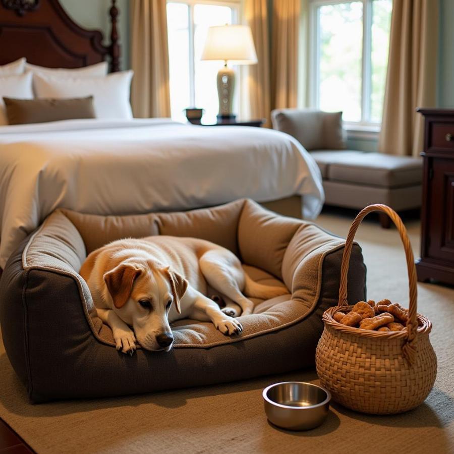 Dog Relaxing in a Florida Hotel Room