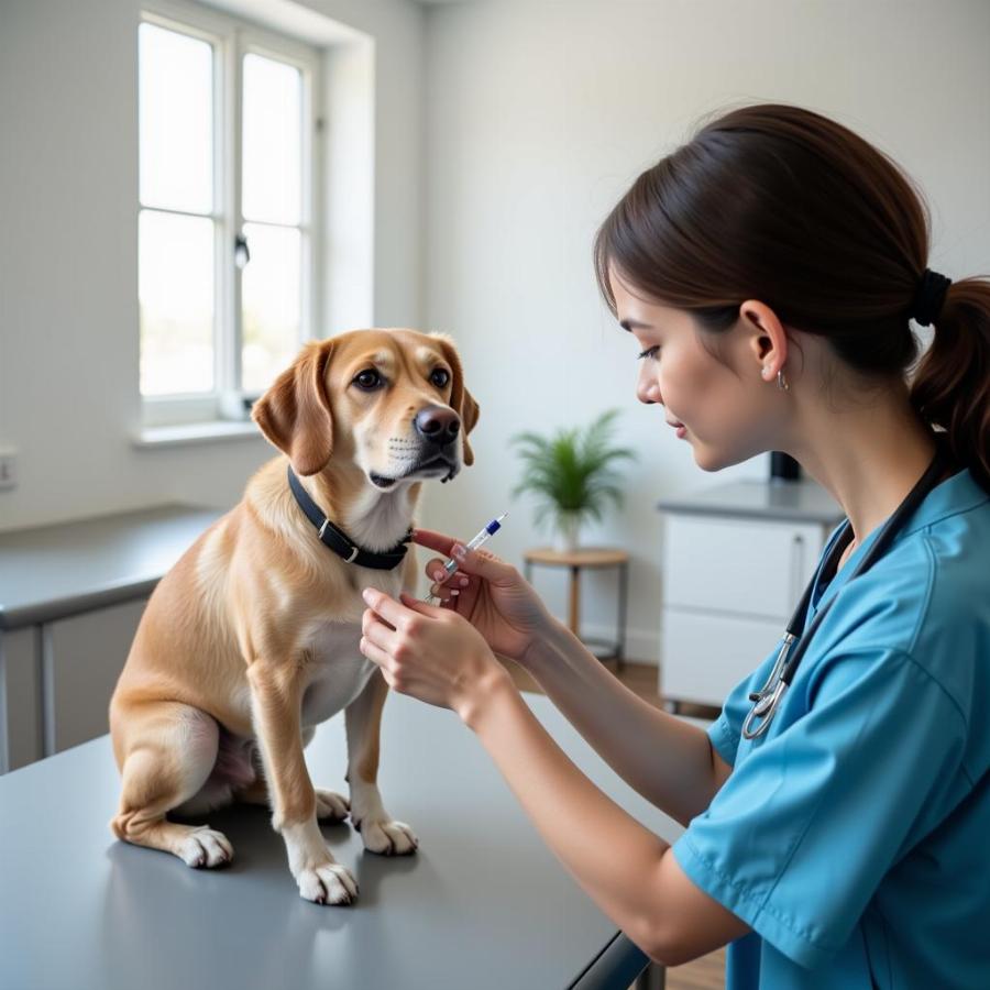 Dog Receiving Allergy Injection