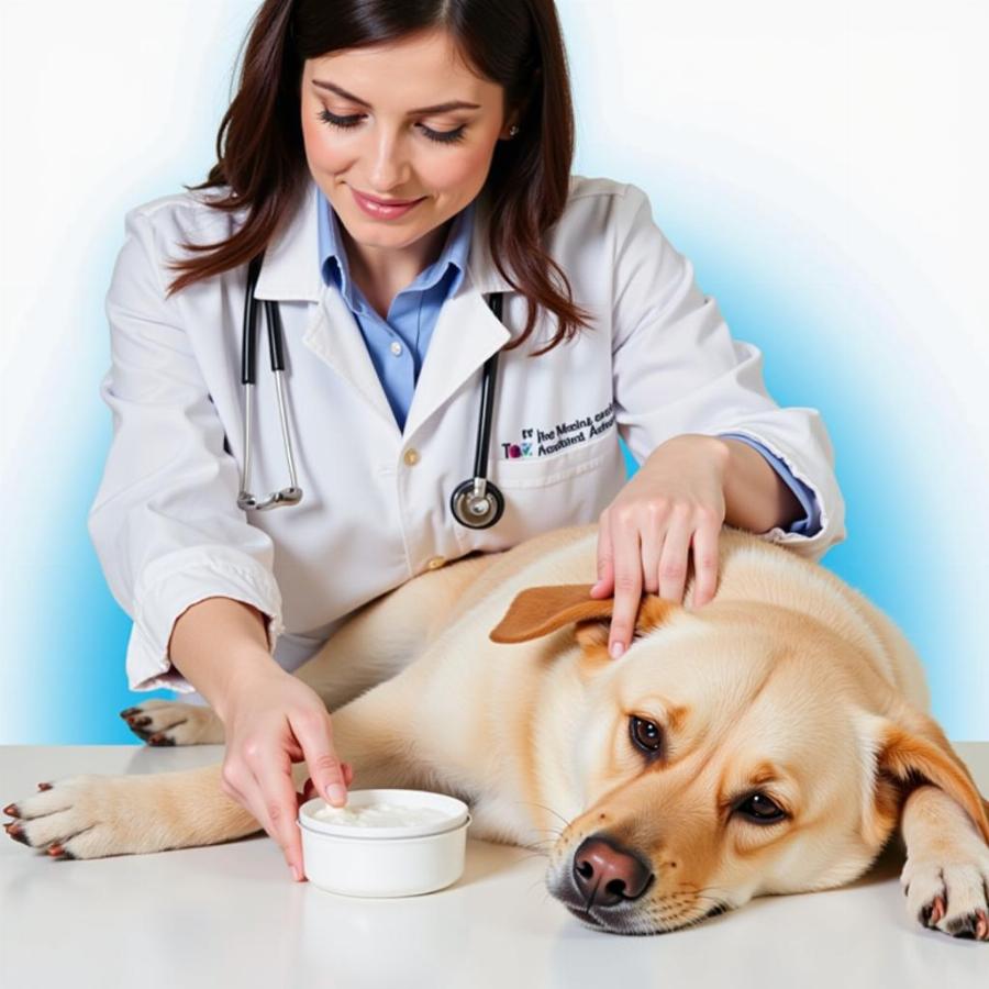 Dog Getting Flea & Tick Dip Treatment