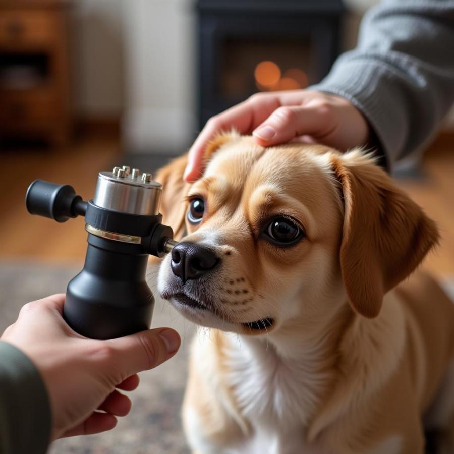 Dog Getting Used to Nail Grinder