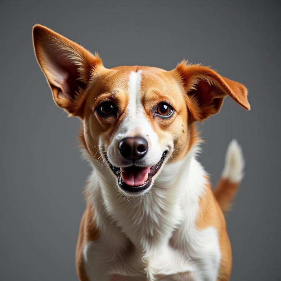 Dog with Hackles Raised Showing Fear