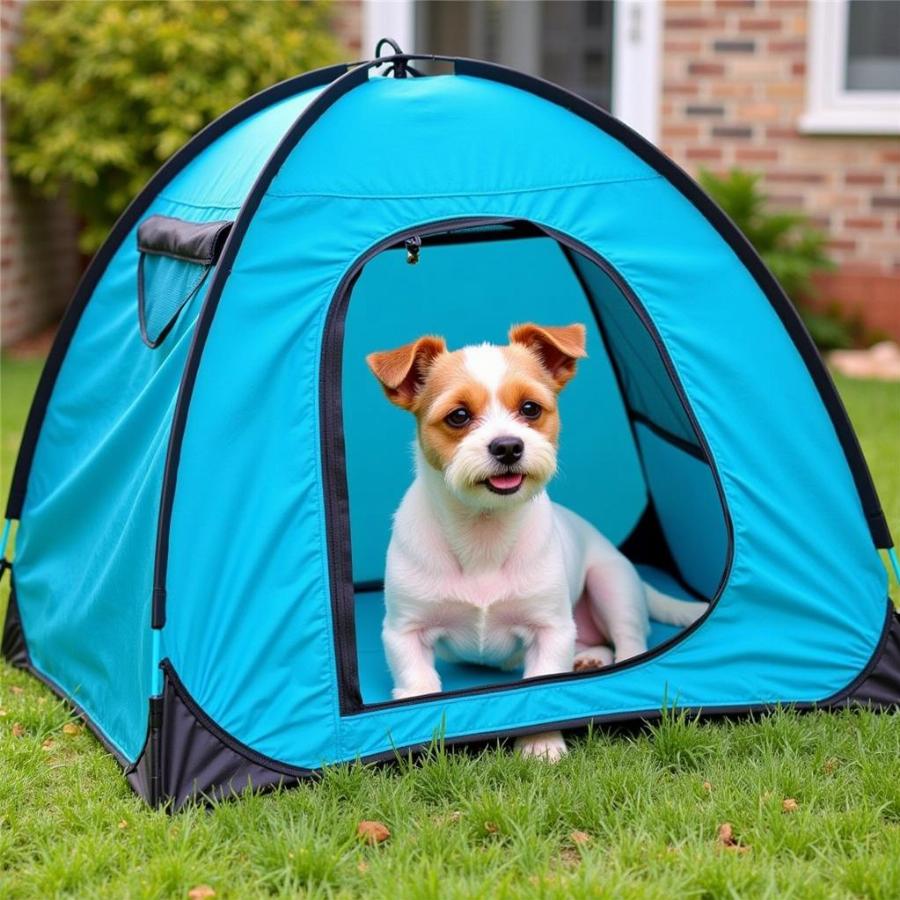 Dog in Pop-up Tent