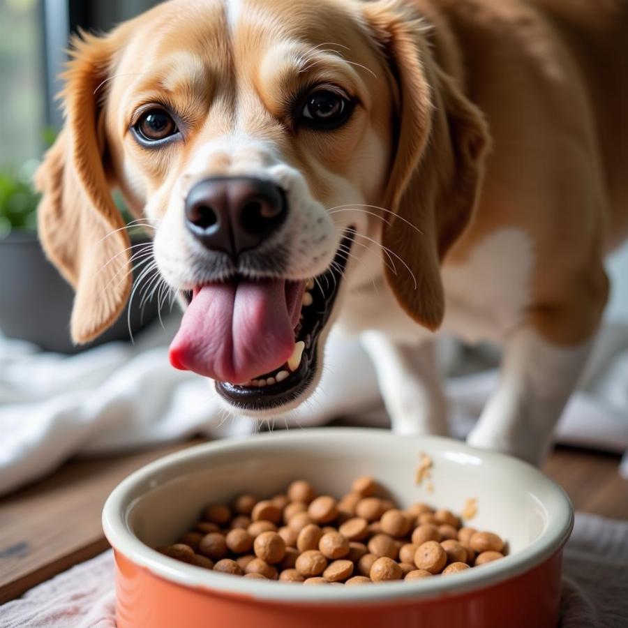 Dog Licking Air Due to Nausea