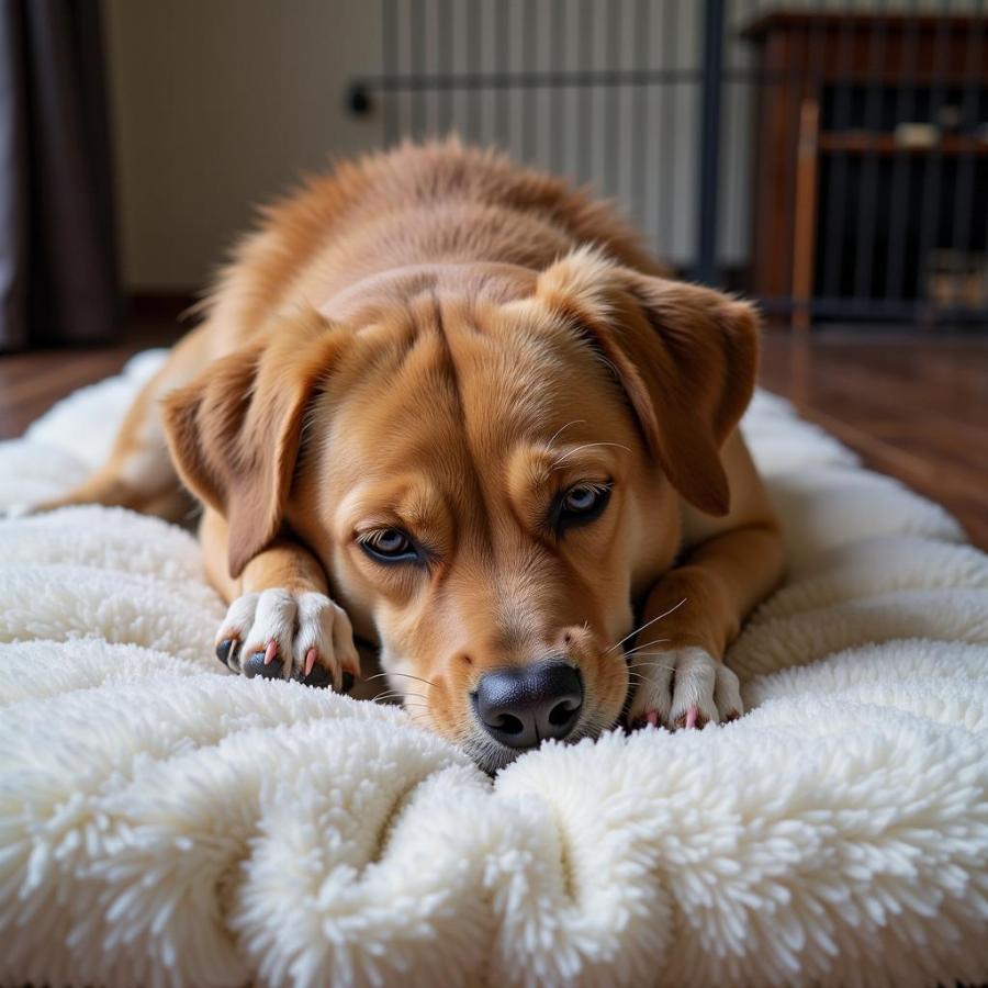 Dog Licking Bed Due to Anxiety