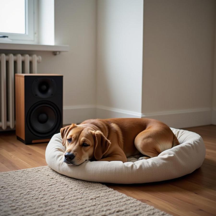 Dog Listening to Calming Music While Alone