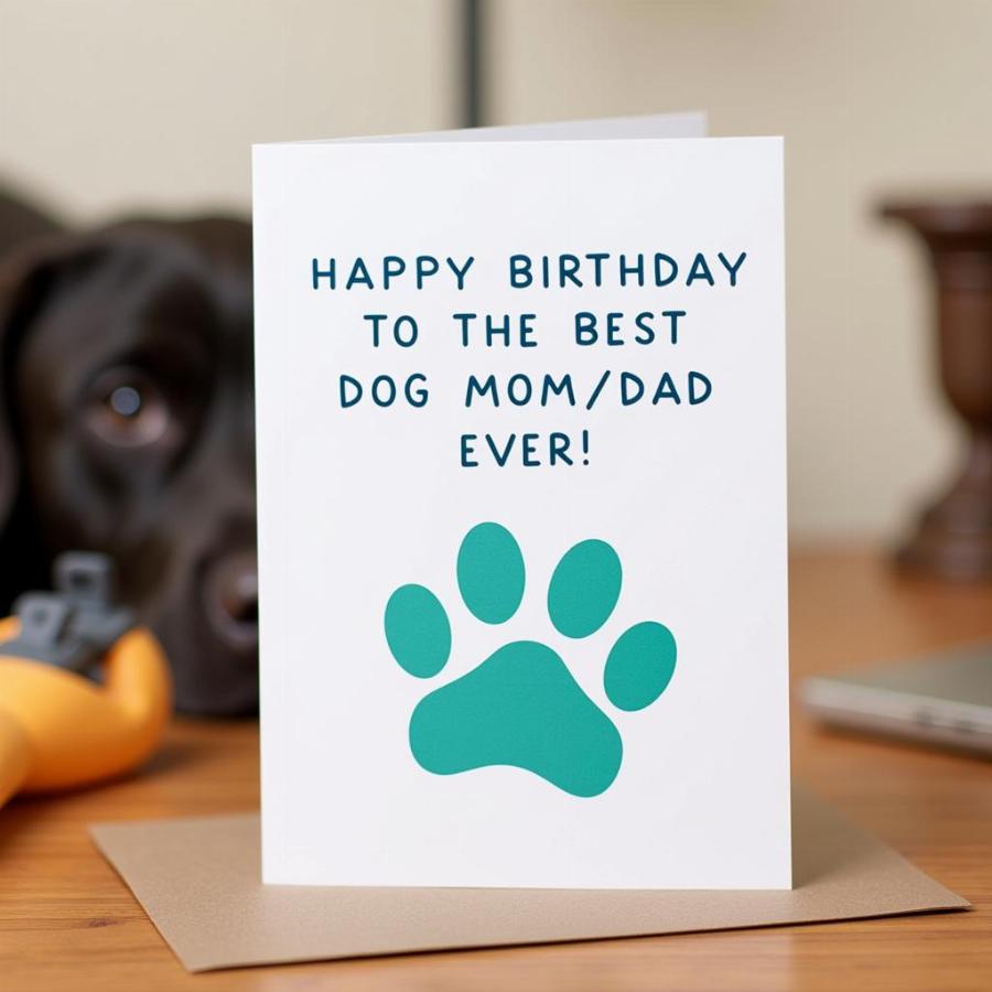 Dog Lover Birthday Card with Paw Print Design