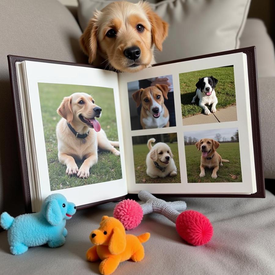 Creating a memorial photo album for a beloved dog