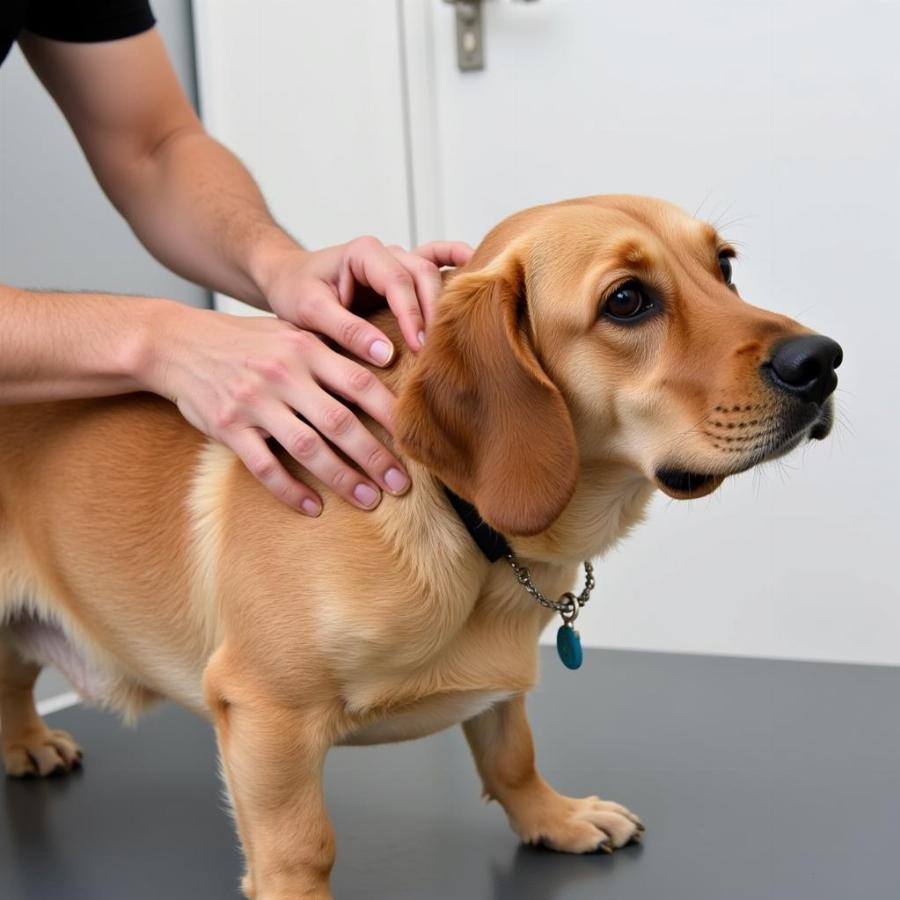 Checking for Lumps on a Dog's Neck