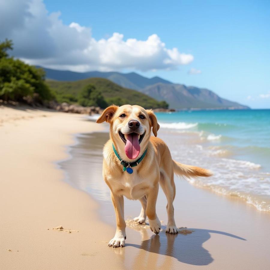 Dog Enjoying the Beach in Mexico